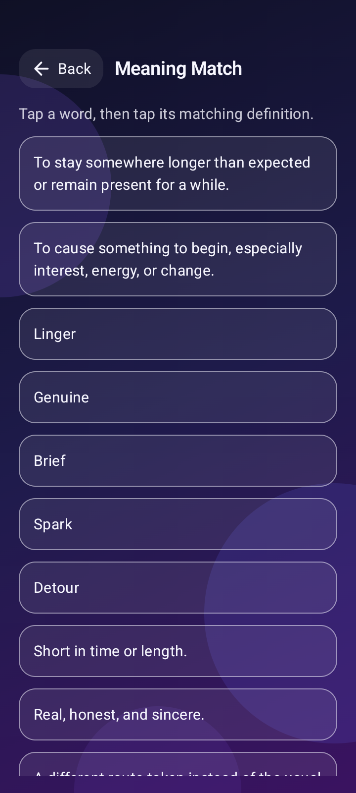 Word Whisperer meaning match screenshot